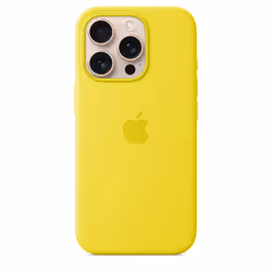 Apple Coque en silicone avec MagSafe pour iPhone 16 Pro - Carambole, Housse, Apple, iPhone 16 Pro, 16 cm (6.3"), Jaune