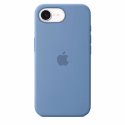 Apple Coque en silicone pour iPhone 16e – Bleu d’hiver, Housse, Apple, iPhone 16e, 15,5 cm (6.1"), Bleu