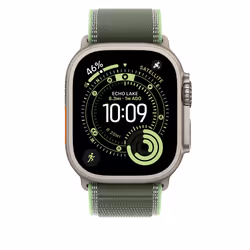 Apple 49mm Green/Neon Trail Loop - M/L - Natural Titanium Finish Bande Vert Titane, Polyester, Spandex, Nylon - Vue supplémentaire 3