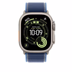 Apple 49mm Blue/Bright Blue Trail Loop - M/L - Natural Titanium Finish Bande Bleu Titane, Polyester, Spandex, Nylon - Vue supplémentaire 3