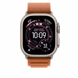 Apple 49mm Terra Cotta Alpine Loop - Medium - Natural Titanium Finish Bande Marron Titane, Polyester, Spandex - Vue supplémentaire 3