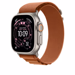 Apple 49mm Terra Cotta Alpine Loop - Large - Natural Titanium Finish Bande Marron Titane, Polyester, Spandex - Vue supplémentaire 2