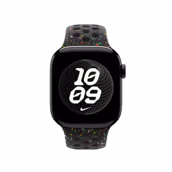 Apple 42mm Midnight Black Nike Sport Band - S/M Bande Noir Aluminium, Fluoroélastomère - Vue supplémentaire 3