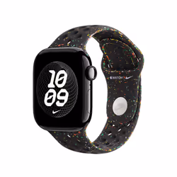 Apple 42mm Midnight Black Nike Sport Band - M/L Bande Noir Aluminium, Fluoroélastomère - Vue supplémentaire 2