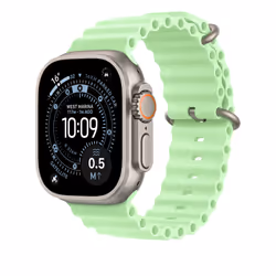Apple Natural Titanium Finish Bande Vert Fluoroélastomère, Titane - Vue supplémentaire 2