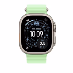 Apple Natural Titanium Finish Bande Vert Fluoroélastomère, Titane - Vue supplémentaire 3