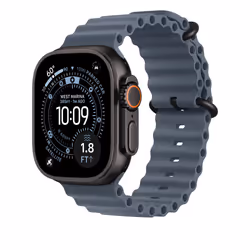 Apple MGCK4ZM/A accessoire intelligent à porter sur soi Bande Bleu Fluoroélastomère, Titane - Vue supplémentaire 2
