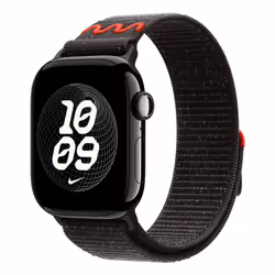 Apple Nike Sport Loop Bande Noir Nylon, Polyester recyclé, Spandex - Vue supplémentaire 2
