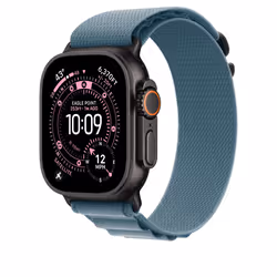 Apple 49mm Light Blue Alpine Loop - Medium - Black Titanium Finish Bande Bleu Titane, Polyester, Spandex - Vue supplémentaire 2