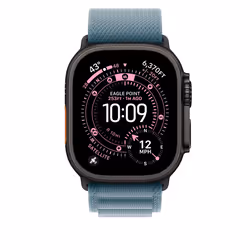 Apple 49mm Light Blue Alpine Loop - Large - Black Titanium Finish Bande Bleu Titane, Polyester, Spandex - Vue supplémentaire 3