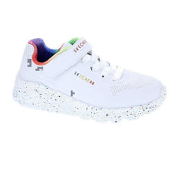 Baskets - SKECHERS - Uno Lite - Fille - Blanc - Synthétique - Lacets