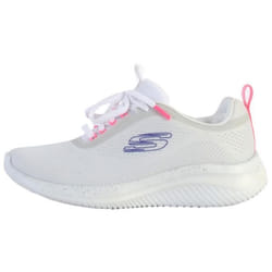 Tennis Basket Basses Skechers New Horizons Blanc/Rose Femme - Adulte - Synthétique - Plat - Lacets - SKECHERS