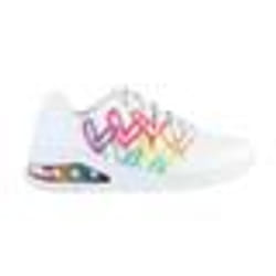 Sneakers femme - SKECHERS Uno 2 - Floating Love - Lacets - Blanc/multicolore - Textile