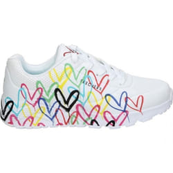 Baskets enfant SKECHERS 314064L-WMLT blancs à lacets en textile
