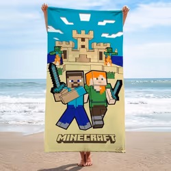 Minecraft Alex et Steve Serviette de plage