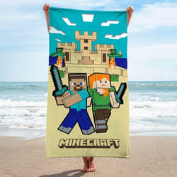 Minecraft Alex et Steve Serviette de plage