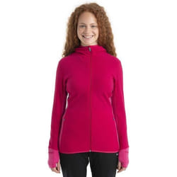 Veste en Laine Mérinos - Icebreaker - Descender - Manches Longues - Respirante - Rose Electron Pink