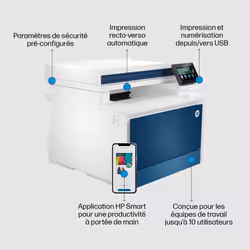 HP Color LaserJet Pro Imprimante multifonction 4302dw, Couleur, Imprimante pour Petites/moyennes entreprises, Impression, copie, numérisation, Sans fil; Imprimer depuis un téléphone ou une tablette; Chargeur automatique de documents - Vue supplémentaire 10