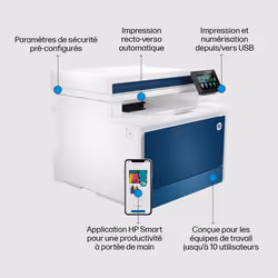 HP Color LaserJet Pro Imprimante multifonction 4302fdn, Couleur, Imprimante pour Petites/moyennes entreprises, Impression, copie, scan, fax, Imprimer depuis un téléphone ou une tablette; Chargeur automatique de documents; Impression recto-verso - Vue supplémentaire 11