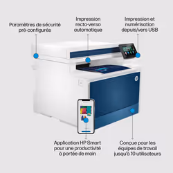 HP Color LaserJet Pro Imprimante multifonction 4302fdw, Couleur, Imprimante pour Petites/moyennes entreprises, Impression, copie, scan, fax, Sans fil; Imprimer depuis un téléphone ou une tablette; Chargeur automatique de documents - Vue supplémentaire 12