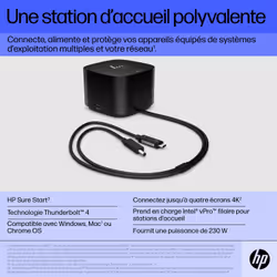 HP Station d'accueil Thunderbolt 280 W G4 avec câble combo - Vue supplémentaire 10