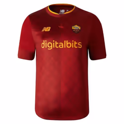 Maillot de Football AS Roma Home Jersey - New Balance - Rouge - Homme - Manches courtes - Respirant