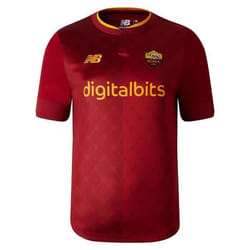 Maillot de Football AS Roma Home Jersey - New Balance - Rouge - Homme - Manches courtes - Respirant