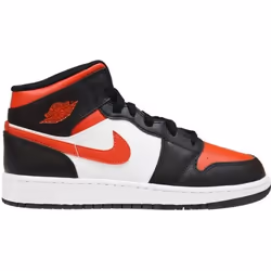 Basket-ball - NIKE - Air Jordan 1 Mid GS - Noir Rouge - Mixte/Enfant - Respirant