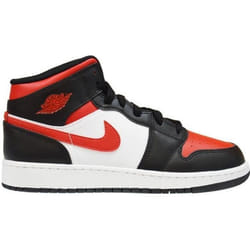 Basket-ball - NIKE - Air Jordan 1 Mid GS - Noir Rouge - Mixte/Enfant - Respirant