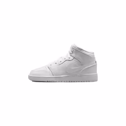 Chaussures Nike Air Jordan 1 Mid pour Enfant Blanc 554725-136 - Basket-ball - Indoor - Respirant