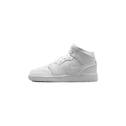 Chaussures Nike Air Jordan 1 Mid pour Enfant Blanc 554725-136 - Basket-ball - Indoor - Respirant