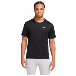 Tee-shirt de running - Nike - M NK DF UV Miler - noir/argent réfléchissant - manches courtes - homme