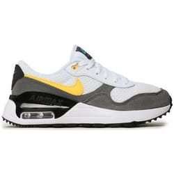 Baskets - NIKE AIR MAX SYSTM GS - Blanc - Talon plat - Lacets - Bout rond