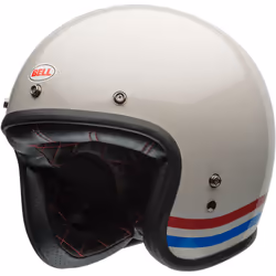 Bell Custom 500 Stripes Casque jet, blanc-rouge-bleu, taille S pour Hommes