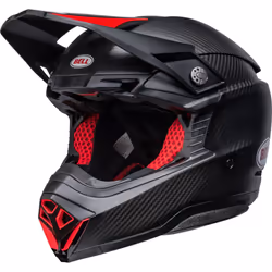Bell Moto-10 Spherical Satin Gloss Casque de motocross, noir-rouge, taille L pour Hommes