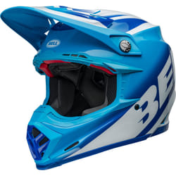 Bell Moto-9S Flex Rail Casque de motocross, blanc-turquoise-bleu, taille L pour Hommes