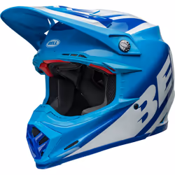 Bell Moto-9S Flex Rail Casque de motocross, blanc-turquoise-bleu, taille L pour Hommes