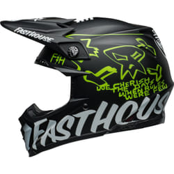 Bell Moto-9S Flex Fasthouse MC Core Casque de motocross, noir-jaune-argent, taille M pour Hommes