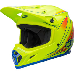 Bell MX-9 Mips Zone Casque de motocross, rouge-bleu-jaune, taille M pour Hommes