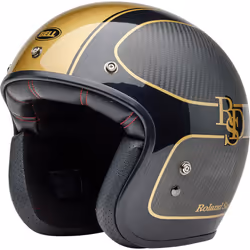 Bell Custom 500 Carbon RSD Checkmate Casque jet, charbon-or, taille S pour Hommes