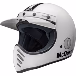 Bell Moto-3 Steve McQueen Casque de motocross, noir-blanc, taille L pour Hommes