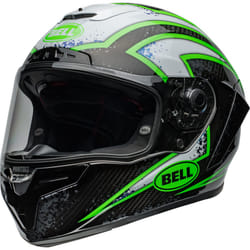 Bell Race Star DLX Flex Xenon Casque, noir-vert-argent, taille S pour Hommes