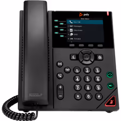 POLY Téléphone IP VVX 350 à 6 lignes et compatible PoE, Téléphone IP, Noir, Combiné filaire, 6 lignes, LED, 8,89 cm (3.5")