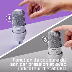 HyperX SoloCast - USB Microphone (White) Blanc Microphone de console de jeu - Vue supplémentaire 10