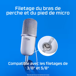 HyperX SoloCast - USB Microphone (White) Blanc Microphone de console de jeu - Vue supplémentaire 11