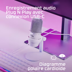 HyperX SoloCast - USB Microphone (White) Blanc Microphone de console de jeu - Vue supplémentaire 13