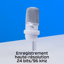 HyperX SoloCast - USB Microphone (White) Blanc Microphone de console de jeu - Vue supplémentaire 8