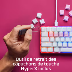 Touches en caoutchouc HyperX - Kit d'accessoires de jeu - Rose (disposition États-Unis) - Vue supplémentaire 7