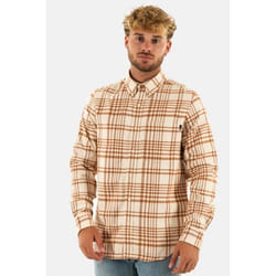 Chemise Timberland LS Heabvy Flannel DX11 Argan Oil YD - Homme - Beige - Manches longues - Col chemise