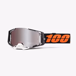 100% Armega Goggle Blacktail, Mono-objectif, Noir, Blanc, Unisexe, Verres (plats) cylindriques, Polycarbonate, Noir, Orange